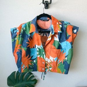 ZARA Cropped Button Up